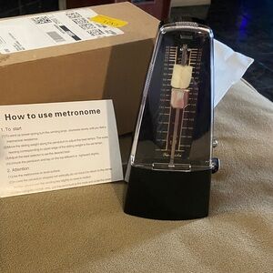 Black Mechanical Metronome with Clear Cover - Unbranded